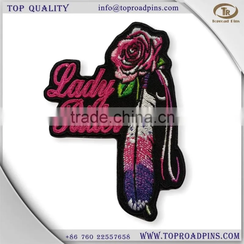 cheap custom fabric embroidery eagle patches with self-adhesive ( hot cut edge )