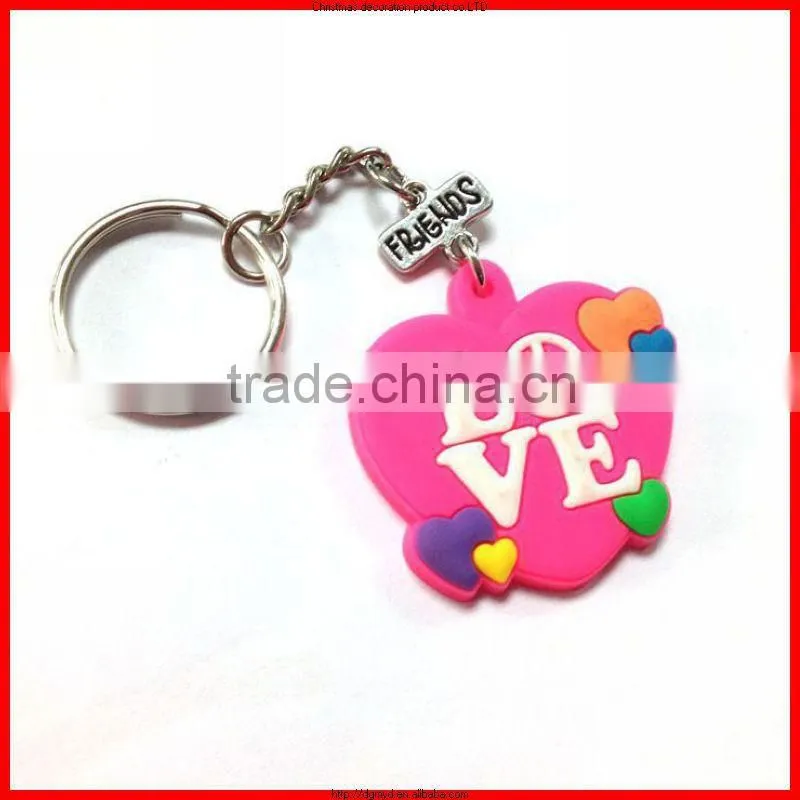 girls favorite eye-catching pvc+ metal key chain/beautiful pendant for bag