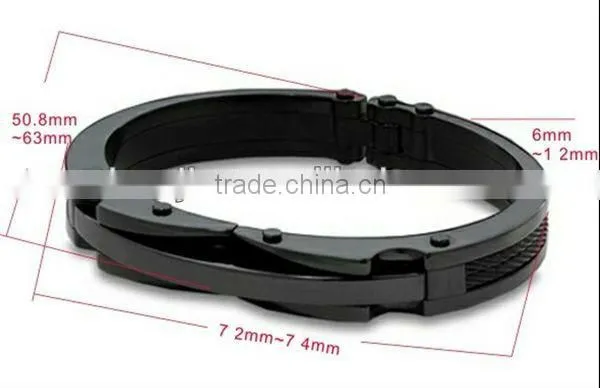 2013 bio magnetic bracelet with stainless steel for men #12500-1