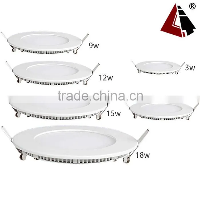 China smd recessed round led panel,6w 12w 18w slim round led panel light