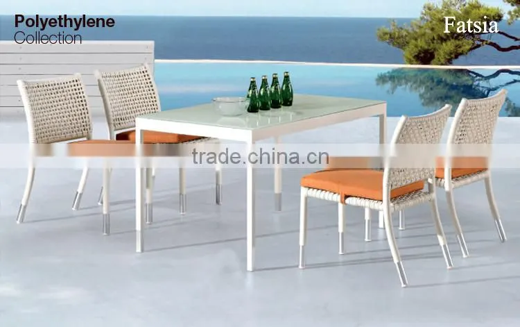 Wicker synthetic Rattan Dining Set Furniture (1.2mm alu frame with powder coated,5cm thick cushion with 250g polyester)