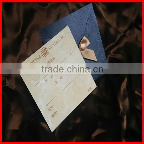 2014 Hot Sale Handmade Luxurious Wedding Invitation Card