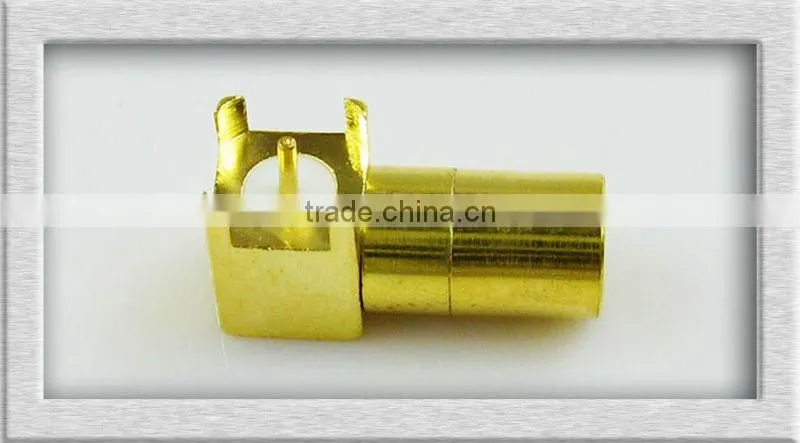 Right angle SMB female pcb mount connector
