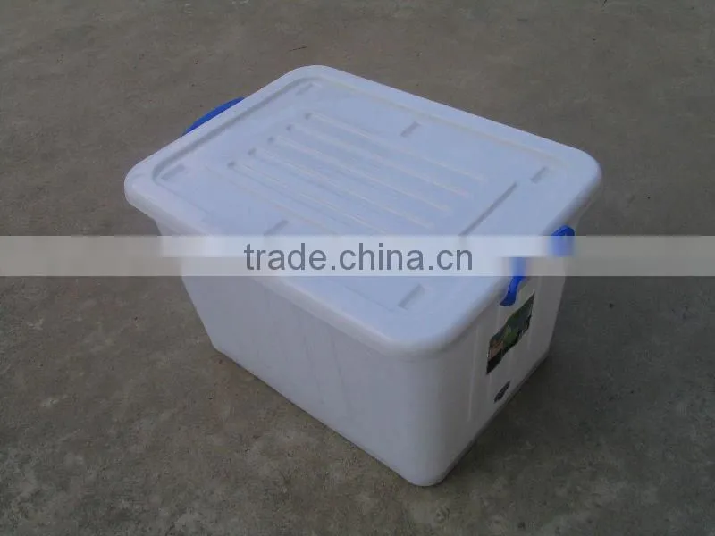 Plastic large storage case strong storage box with 4 wheels