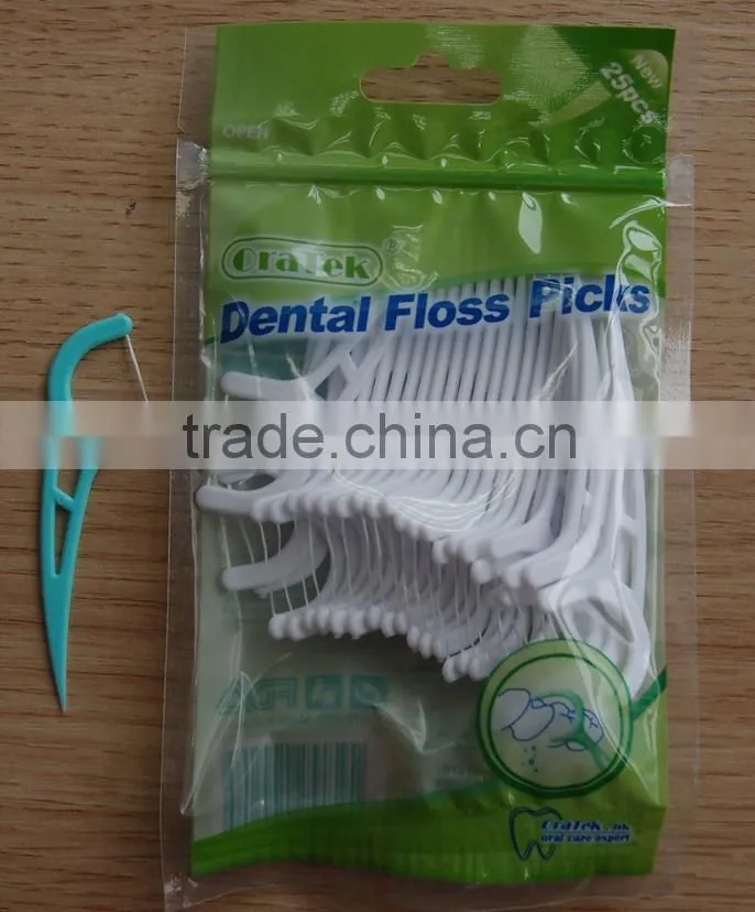 New design individual wrapper plastic dental floss picks