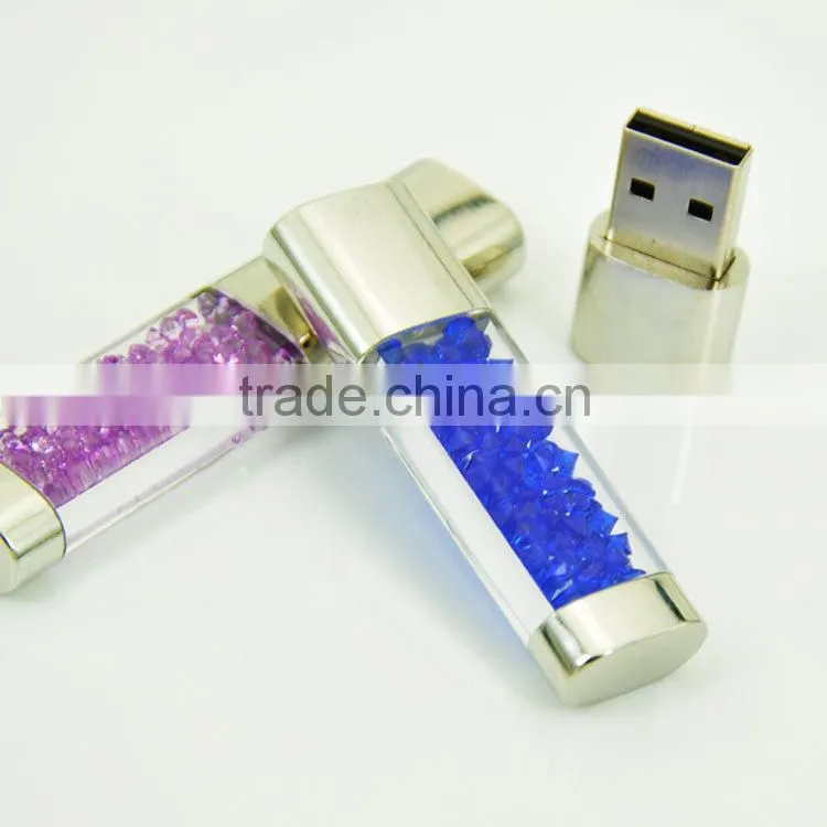 Top quality perfume usb stick, crystal usb memory disk with logo custom