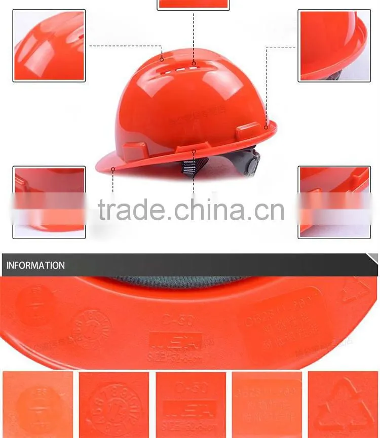CE Certificate HDPE Or ABS Material Construction height working safety helmet