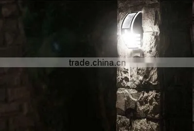 Patent design 3LED stainless steel solar pillar light solar wall light PIR motion sensor