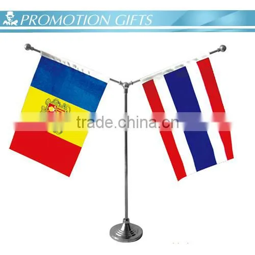 polyester desk pole metal table flag desk flag