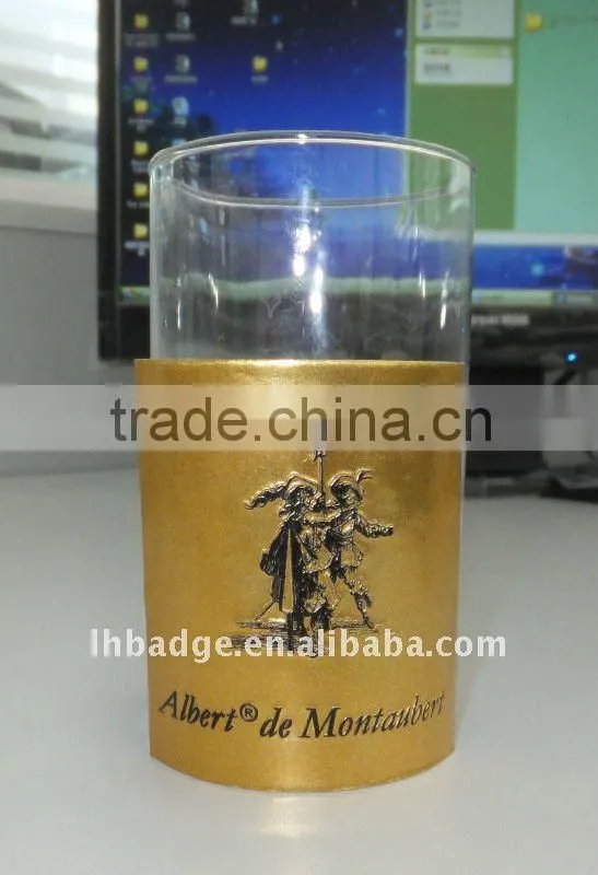 Glod Stannum Wine Label, Adhesive Tin label, Embossed Tequila label
