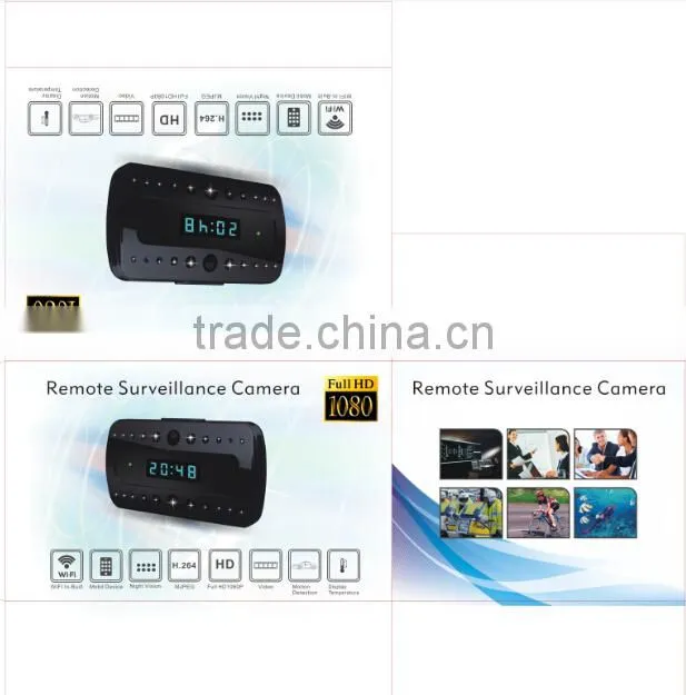 1080P Wifi IP Hidden Camera Clock With Night Vision Nanny WiFi Alarm Clock Hidden Camera