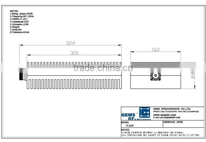 300W Coaxial Termination RF Coaxial connector