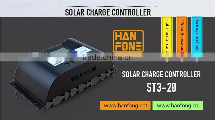 Factory price 12v 24v solar controller 20A for off-grid system use with digital LCD display