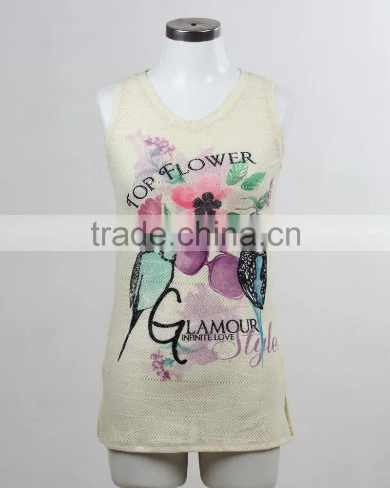 F5S15427 2016 New Style Wholesale Woman Print Tank Tops Made In China