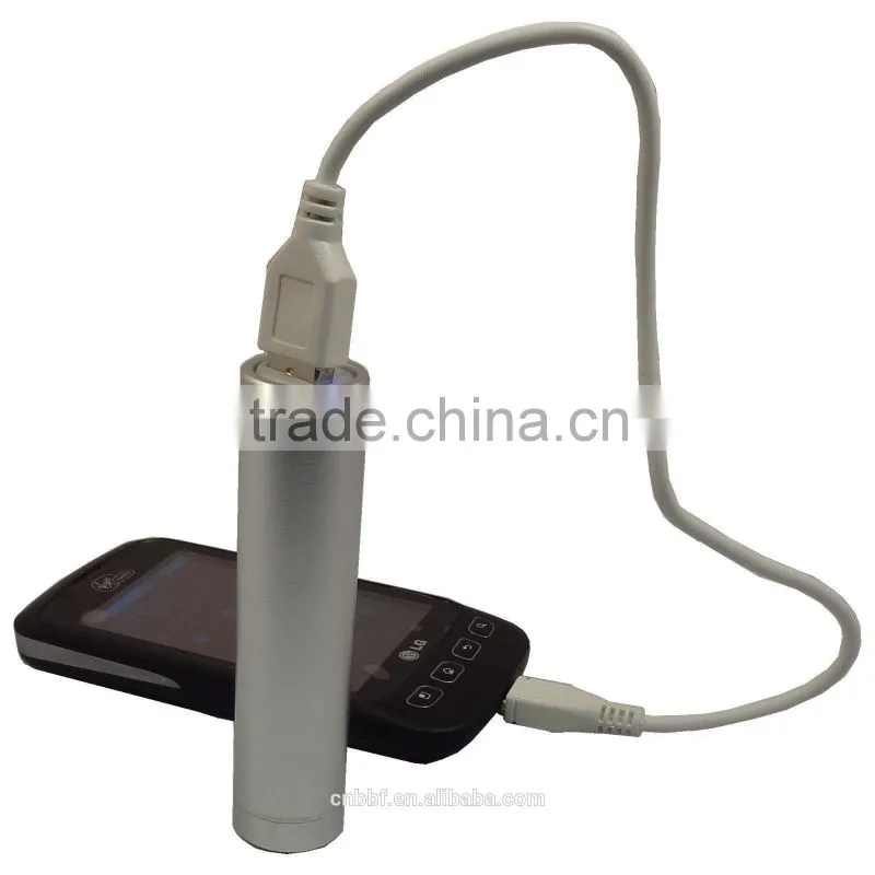 Portable tube cylinder shape mini power bank 2600mah