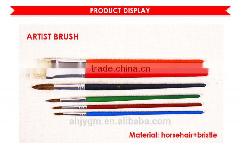 6pcs Wooden Handle Horsehair+bristle Hair Artist Brush/oil painting brush