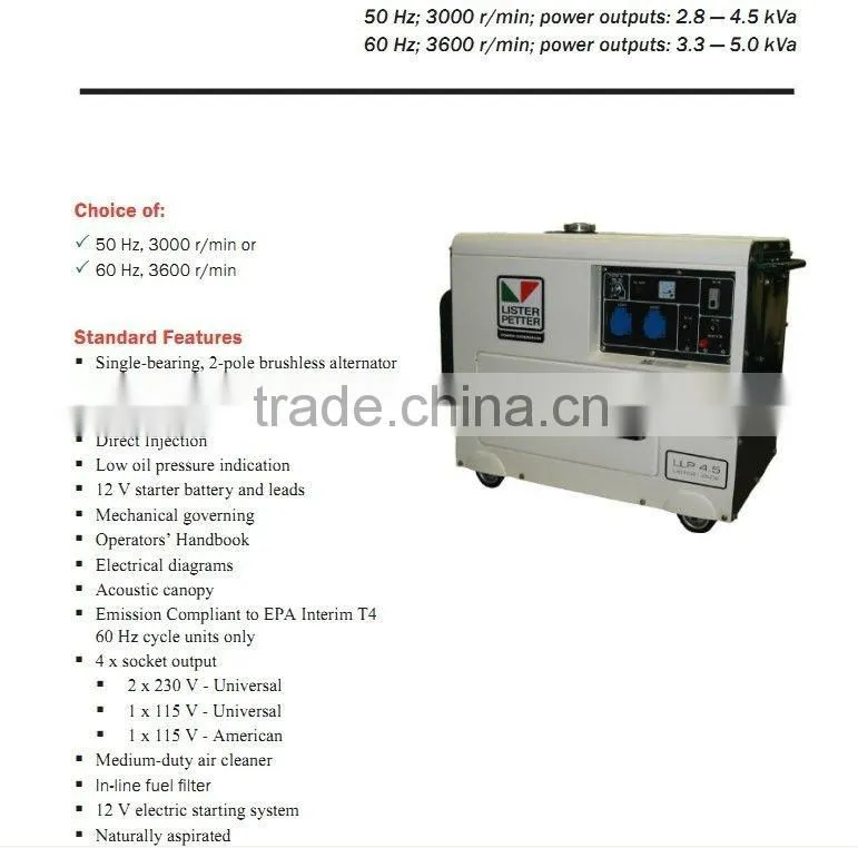 China Manufacturer !! portable diesel generator 6kw