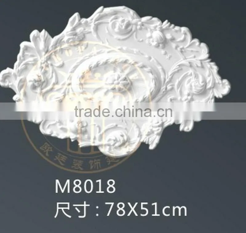 wholesale PU carved circular flat bottom lamp panel European decorative ceiling disc Relief murals carvings