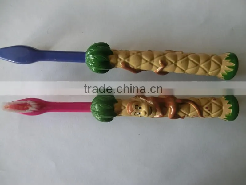 3D top quality kid toothbrush with monkey king design/3d picture toothbrush