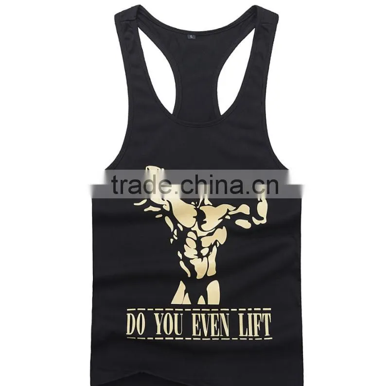 Custom design gym Tank top. men singlet, y back custom Print stringer, racerback singlet