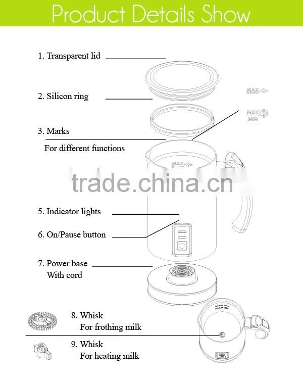 One Button Operation Automatic Cappuccino Quality Coffee Milk Frother