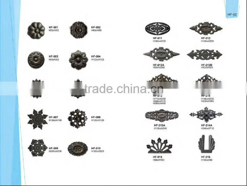 Decorative Cast Iron Ornaments Designs for Sale