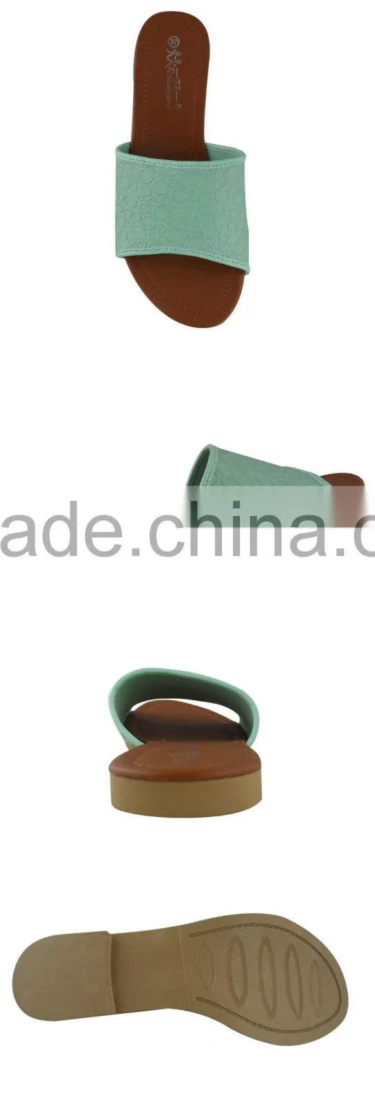 malaysia simple style hot sale summer autumn PU indoor flat slipper for women
