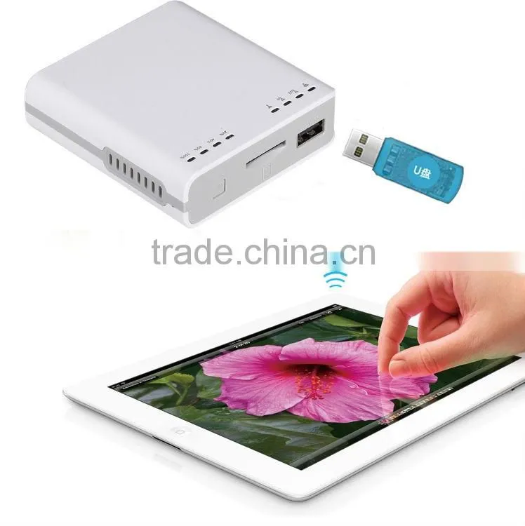 Portable wireless inbuilt 5200mAH power bank sim card slot 3g wifi router
