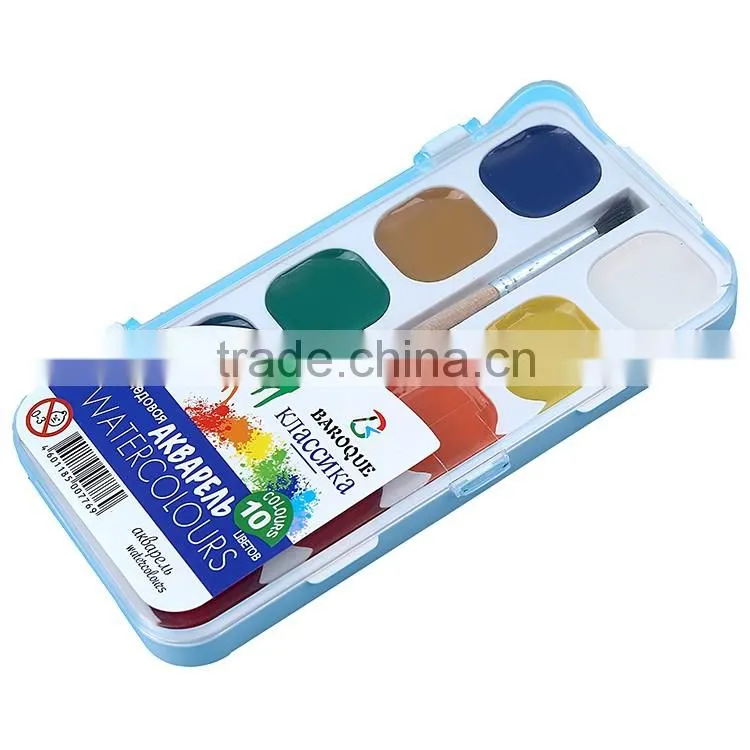 Wholesale Student's Art Material Semi Watercolor Paint, 10Color Paint Watercolot Palette
