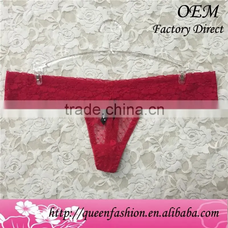 CHEAP PRICE 2015 superior lace woman Thongs top quality woman panties red lace thong panties