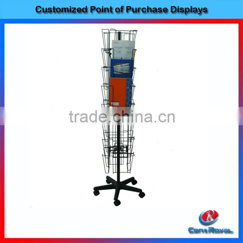 office free standing wire display rack for magazines