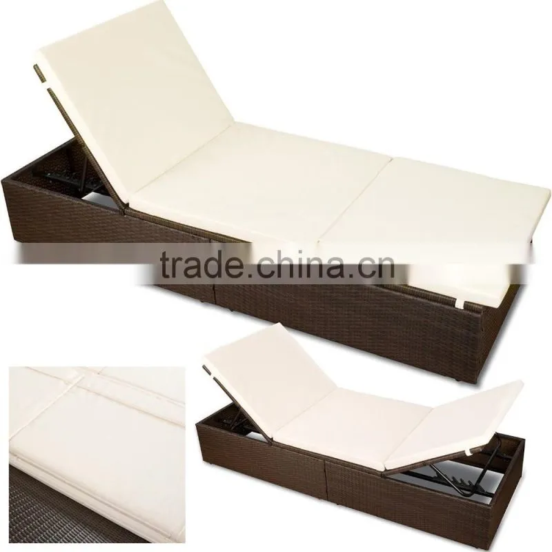 POLY RATTAN GARDEN OUTDOOR FURNITURE SUN LOUNGERS