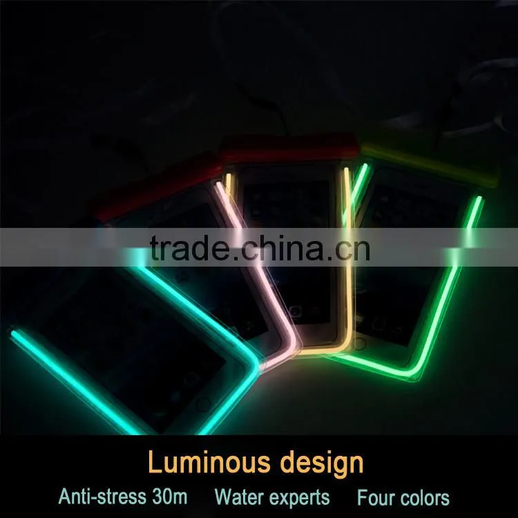 Luminous Transparant Water Proof Bag Phones Portable Outdoor 100% Sealed waterproof case