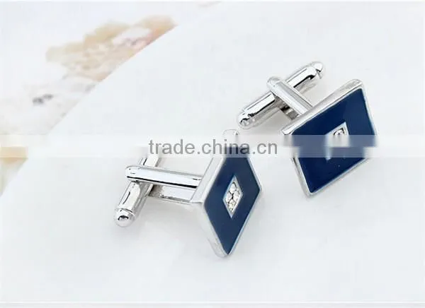 2016 classic mens shirts copper crystal business cuff links silver enamel cufflinks jewelry