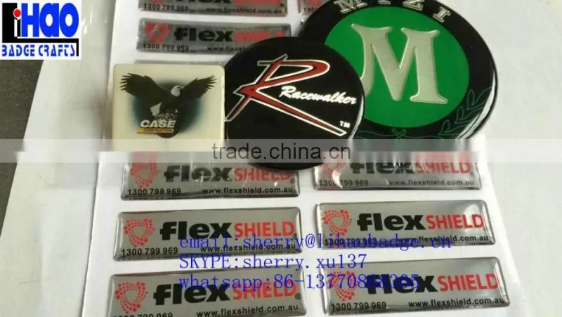 2016 OEM transparent soft Epoxy Resin label sticker