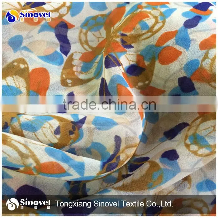 100%polyester wholesale chiffon fabric printed chiffon fabric for women dress and scarf