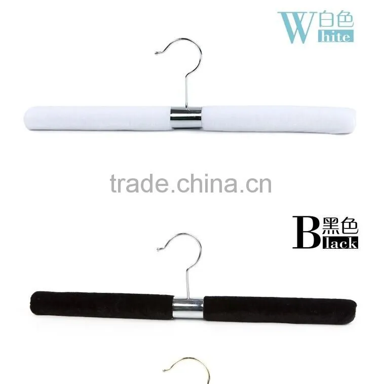 2 colors straight white black sponge inside exuisite stainless steel coat hanger
