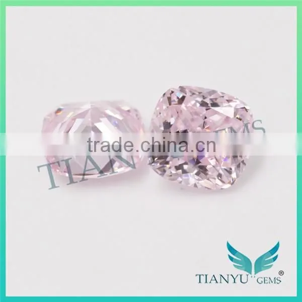 Wholesale Gems Heat Zircon Gemstones Jewelry Pink Square Cushion Cut American Material Loose Synthetic Cubic Zirconia Price