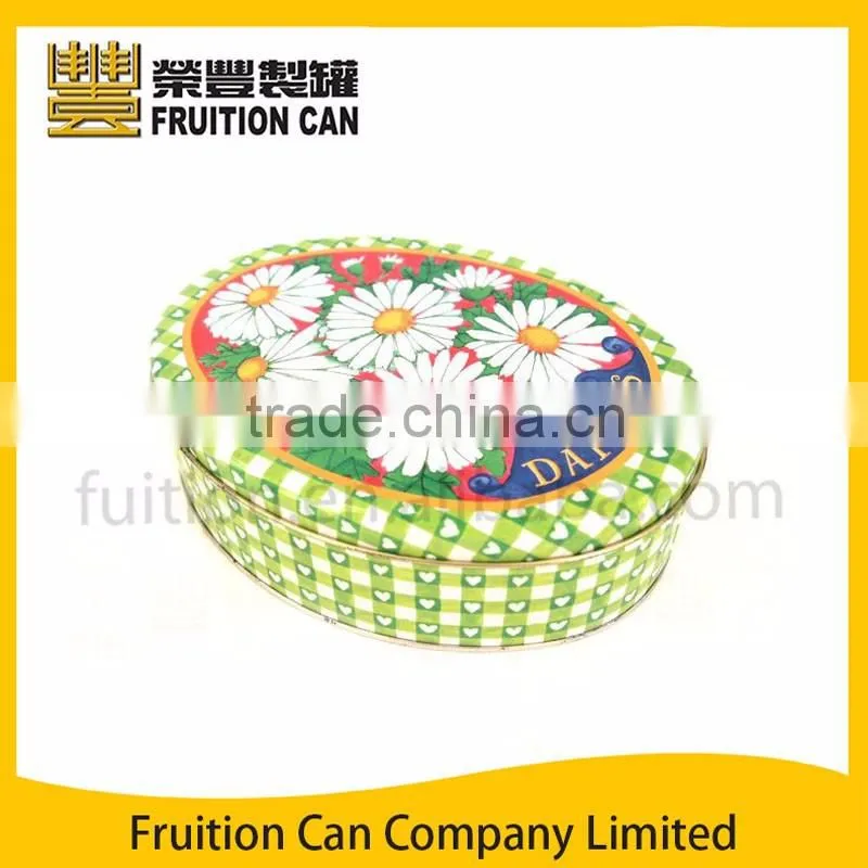 Oval Premium Gift Tin Packing Box for Candy Chocolate