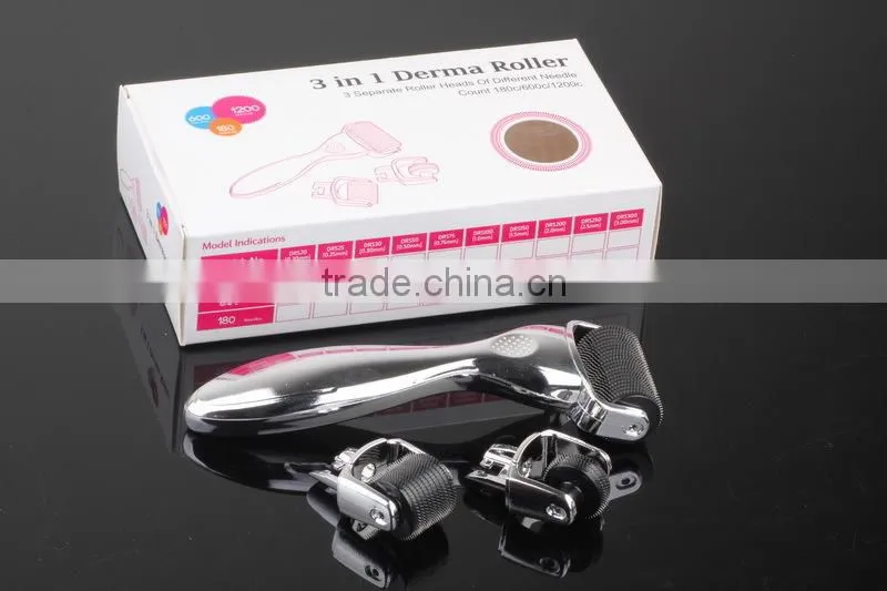 NL-DRS301S 3 in 1 derma roller mesoroller with 3 replaceable roller heads (CE)