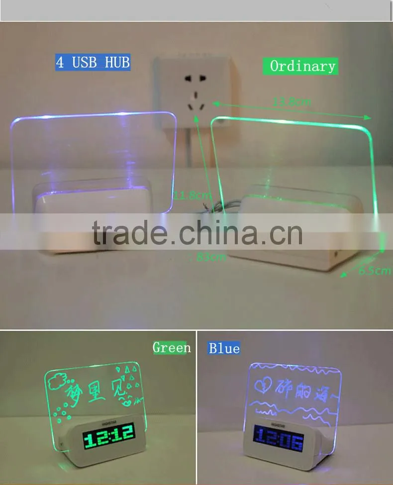 Memo board Digital Alarm Clock with Phone Charrger