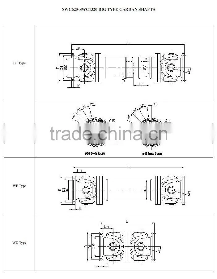 SWP-WD without flex short cardan shaft