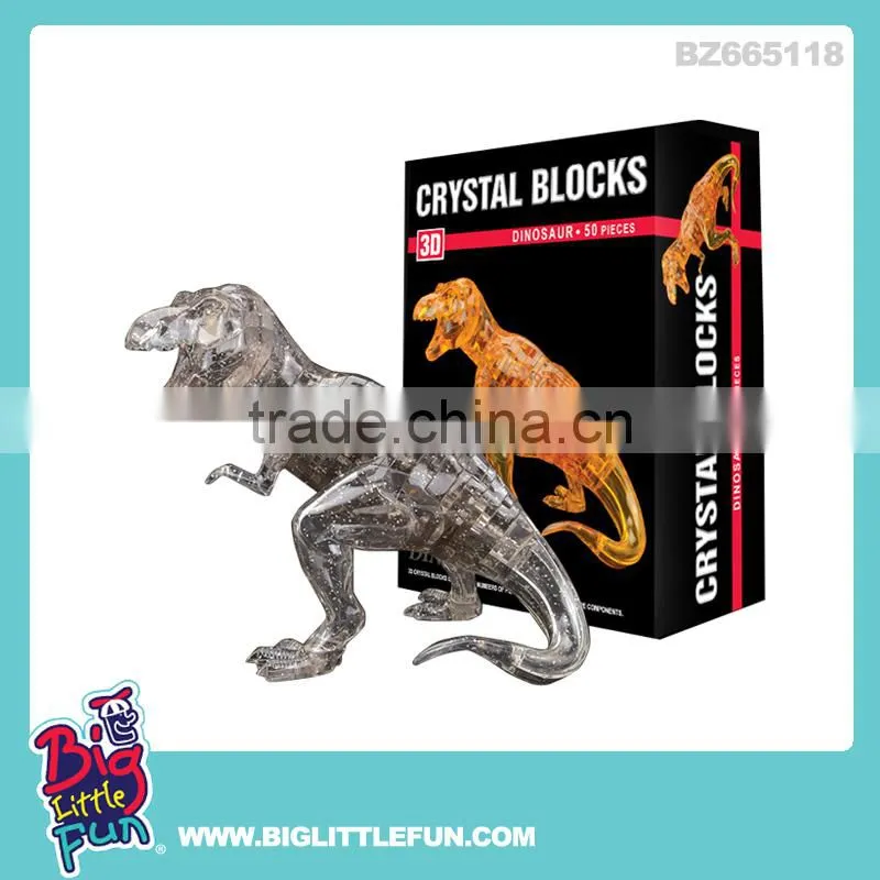 Building block toy, shark shape crystal block with light