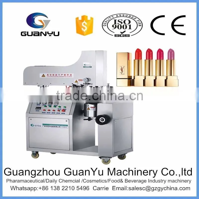 stainless steel vacuum emulsifying mixer for 5L lipstick heating,mixing,emulsifying and homogenizing