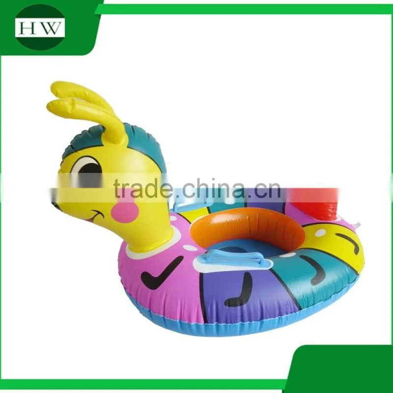custom inflatable animal shaped baby swimming boat/ring