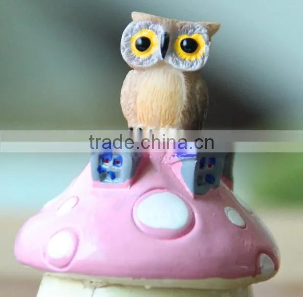 Micro landscape accessories moss bottle set props mini resin owl ornament crafts