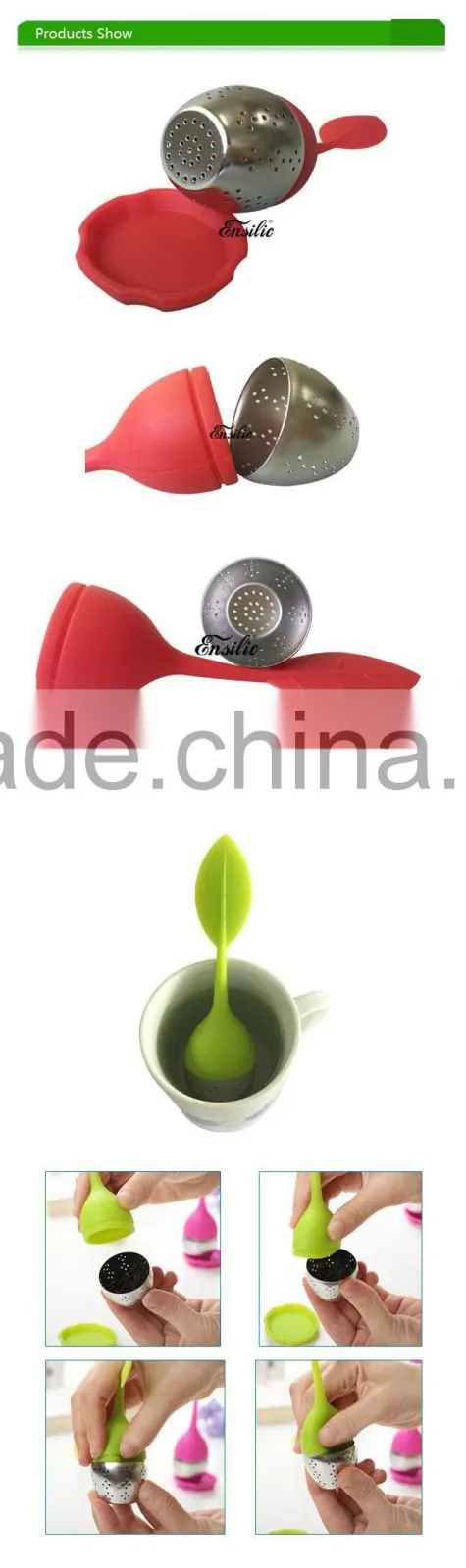 LFGB And FDA Certification Pear Shape Food Grade Silicone Tea Infusers