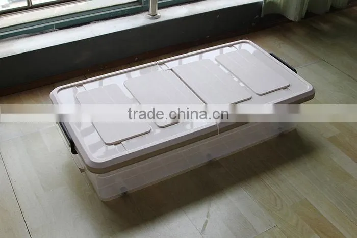 New Design Plastic Transparent Storage Box With Double Open Lid