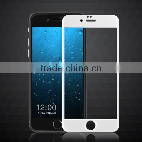3D Curved white & black hardness tempered glass film screen protector for iPhone6