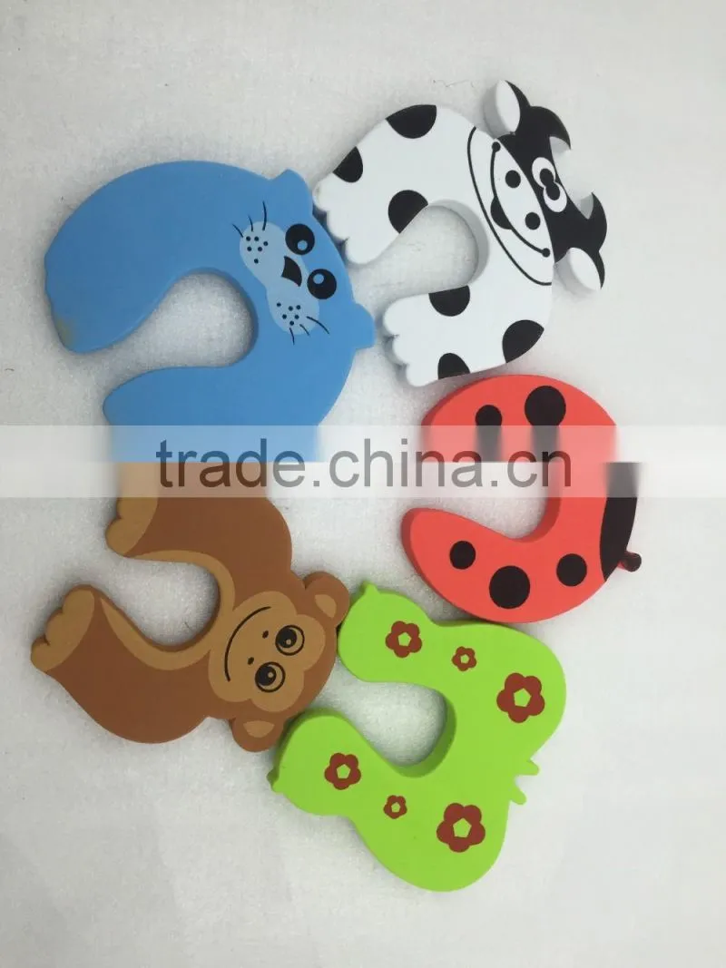 Child Safety No Finger Pinch Foam Door Stopper, Baby Cushiony Finger Hand Safety, Curve Shaped Door Stop Set Of 4